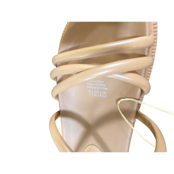 Roxy Tan Strappy Sandals Size 7 Nude Tan Comfy Boho Minimalist Cute Neutral Y2K - Picture 6 of 6